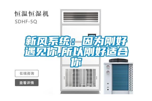 新風系統(tǒng)：因為剛好遇見你,所以剛好適合你