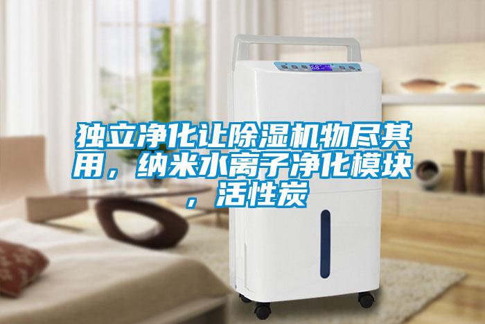 獨立凈化讓除濕機物盡其用，納米水離子凈化模塊，活性炭