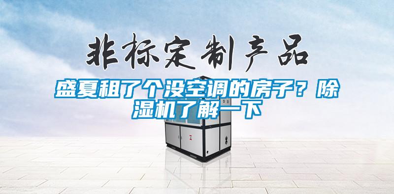 盛夏租了個沒空調的房子？除濕機了解一下