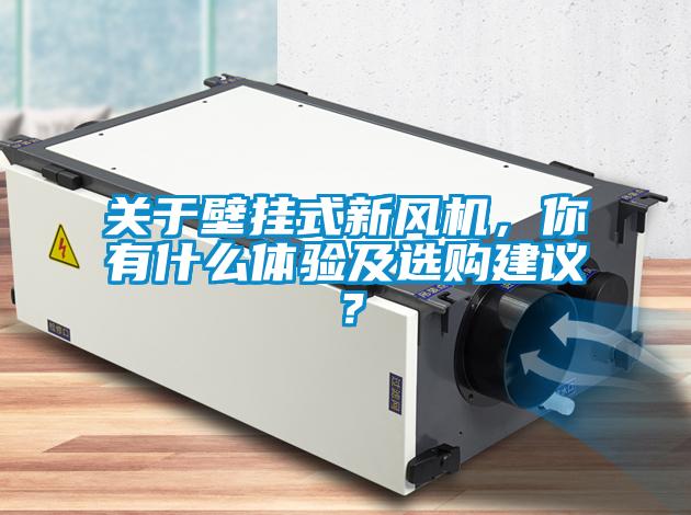 關于壁掛式新風機，你有什么體驗及選購建議？