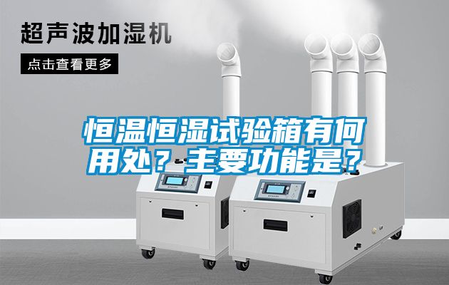 恒溫恒濕試驗箱有何用處？主要功能是？