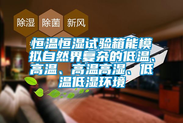 恒溫恒濕試驗(yàn)箱能模擬自然界復(fù)雜的低溫、高溫、高溫高濕、低溫低濕環(huán)境