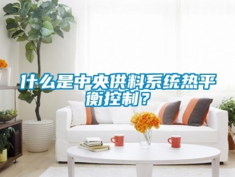 知識百科什么是中央供料系統(tǒng)熱平衡控制？